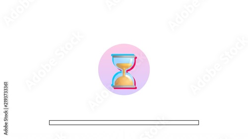 3D Hourglass Timer with Colorful Progress Bar