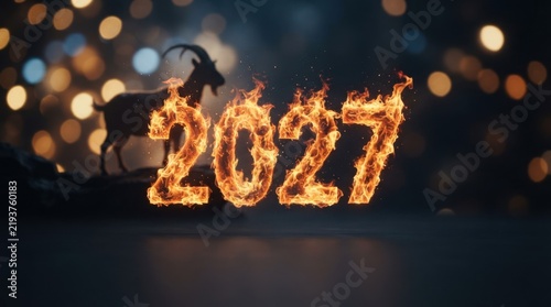 Fiery 2027 with Silhouette of Goat
