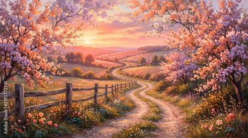 Spring Country Sunset