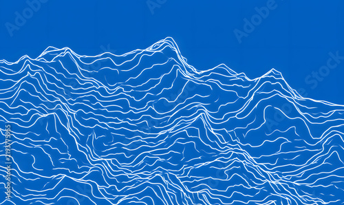 Blue background with contour lines of the White Mountain