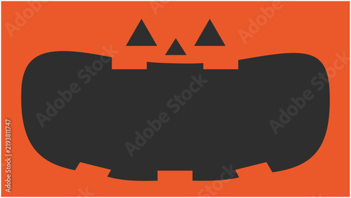 かわいいハロウィンのかぼちゃのベクターフレームイラスト素材【文字なし】【横長】