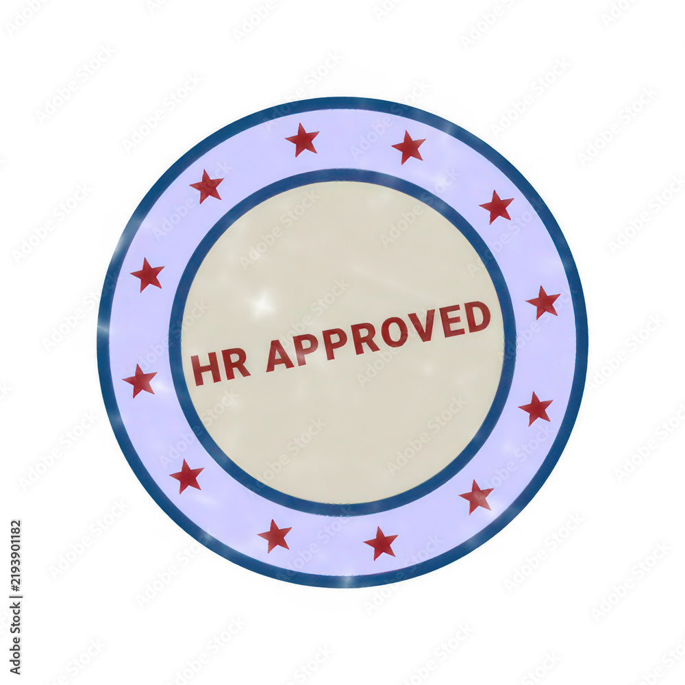 Fototapeta premium HR approved stamp with checkmark and colorful border isolated on transparent background