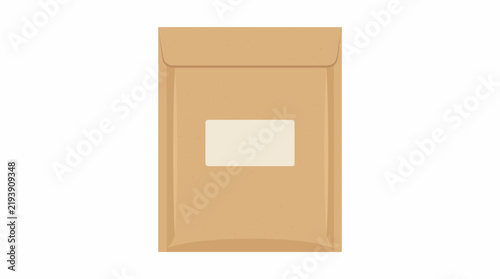 Brown envelope with label