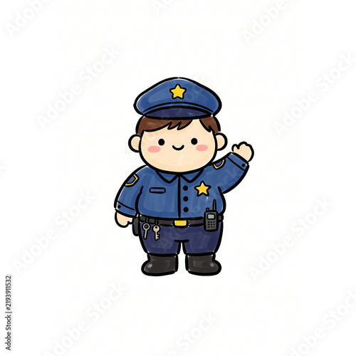 Obraz na płótnie AI Generated cute chibi police officer character