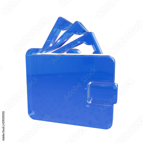 Obraz na plátně Wallet purse 3d render pocketbook icon money finance cash cards banking payment