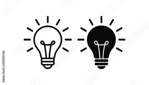 Two light bulb icons with gear shapes, concept of innovation and mechanical creativity, flat vector illustration