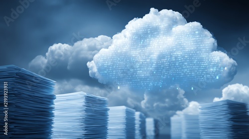 Naklejka Cloud-based document management system with advanced encryption.