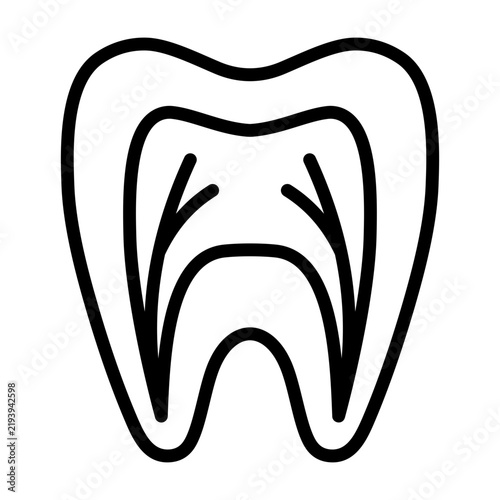 Root Canal Icon - Black Outline