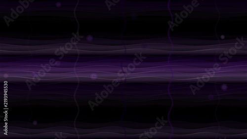 Abstract dark purple looping background with flowing wavy lines and scattered glowing particles