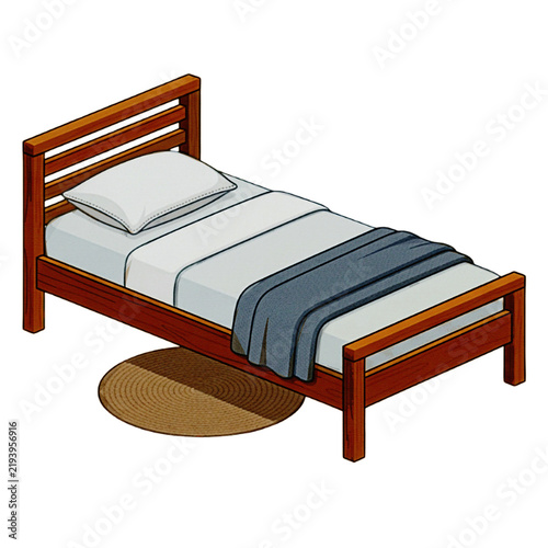 Plakat bed with pillows