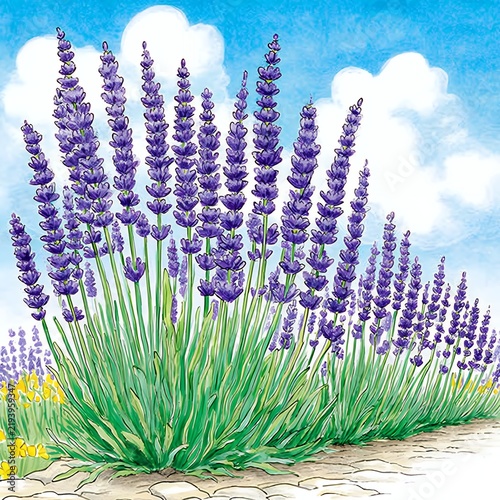 Lush Lavender Field Under a Sunny Sky