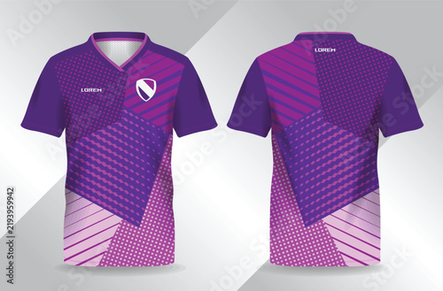 abstract purple and blue sport jersey for football and soccer shirt template