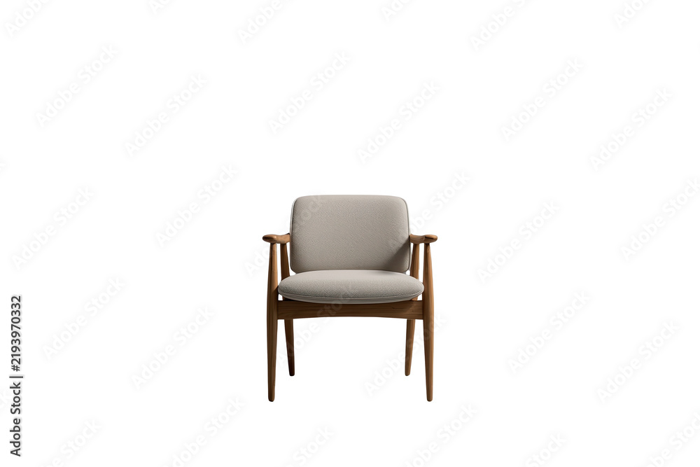 Obraz premium Small midcentury wood framed armchair