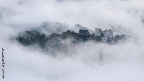 Canvas Print fog over the mountains