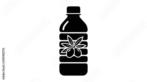 Vector illustration of olive oil bottle icon, simple style on a transparent background