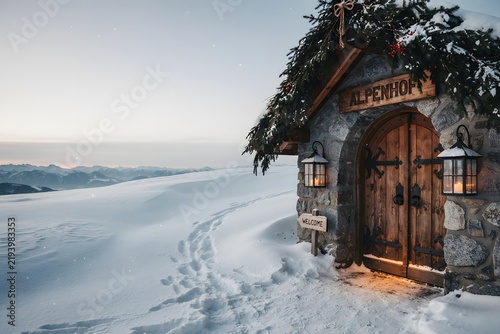 Cozy Alpine Lodge in Winter