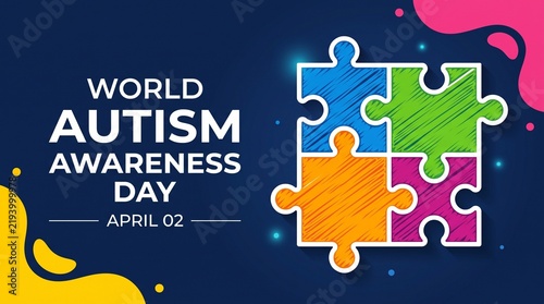 World autism awareness day colorful puzzle pieces design