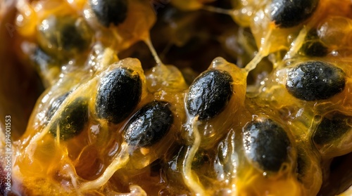 Close-up of Exotic Seeds in a Tropical Environment, Macro Photography Perspective