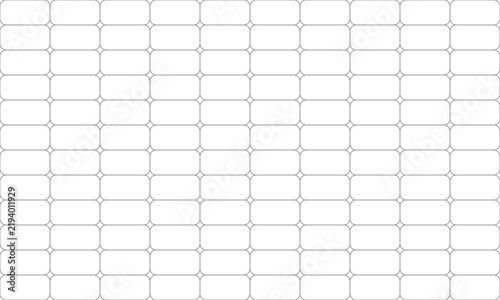 Gray outline rounded corner rectangle shape seamless pattern. Vector Simple Illustration.