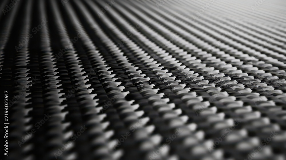 Fototapeta premium Close-up of Carbon Fiber Surface with Textured Pattern and Light Reflection