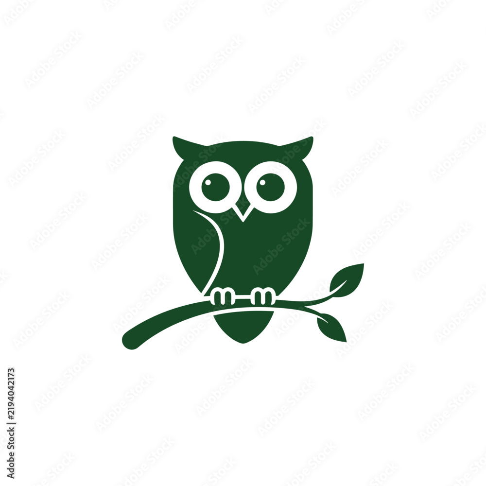 Fototapeta premium Owl On Branch Logo
