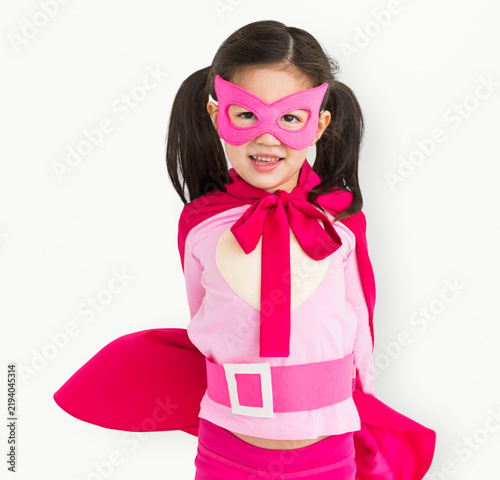 фотографія Little Girl Superhero Heart Concept