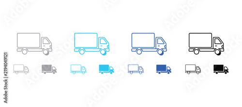 Delivery logistics vector icons featuring cargo truck symbols delivery logistics transport shipping business commerce distribution management automotive shipment graphics