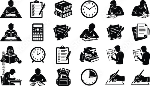 Education Icon Set for School Learning and Study