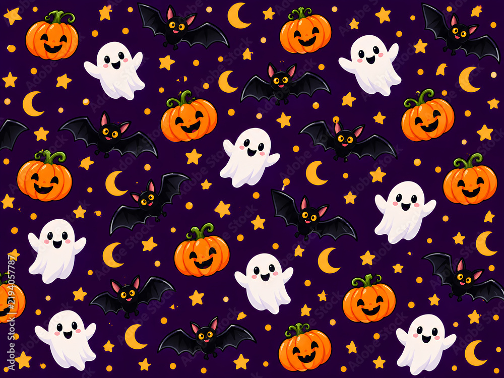 Obraz premium halloween seamless background