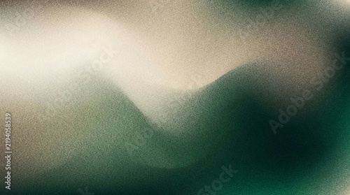Abstract grainy noise vintage texture background with muted green and white wave pattern