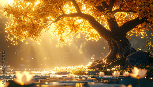 Sacred Jeweled Trees in Pure Land