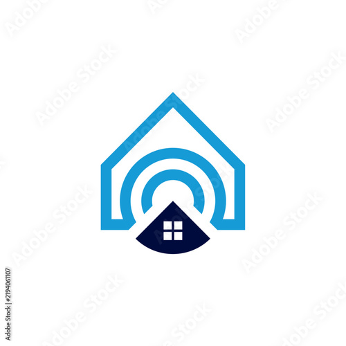 Abstract Smart Home Signal and Real Estate Logo