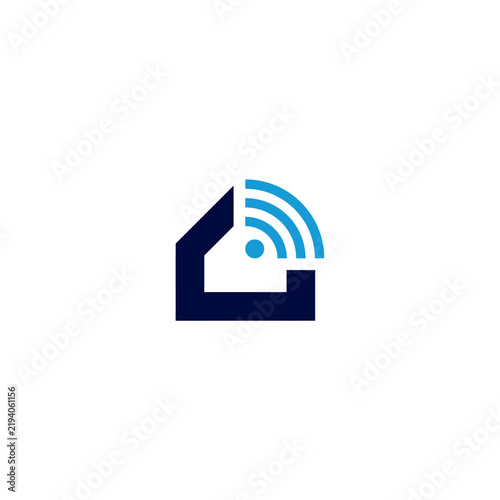 Smart Home Technology with Wi-Fi Signal Logo