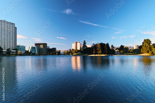 Tranquil Lake and Oakland Cityscape 2