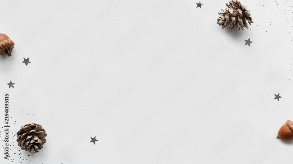 Naklejka premium Design space Christmas gray background