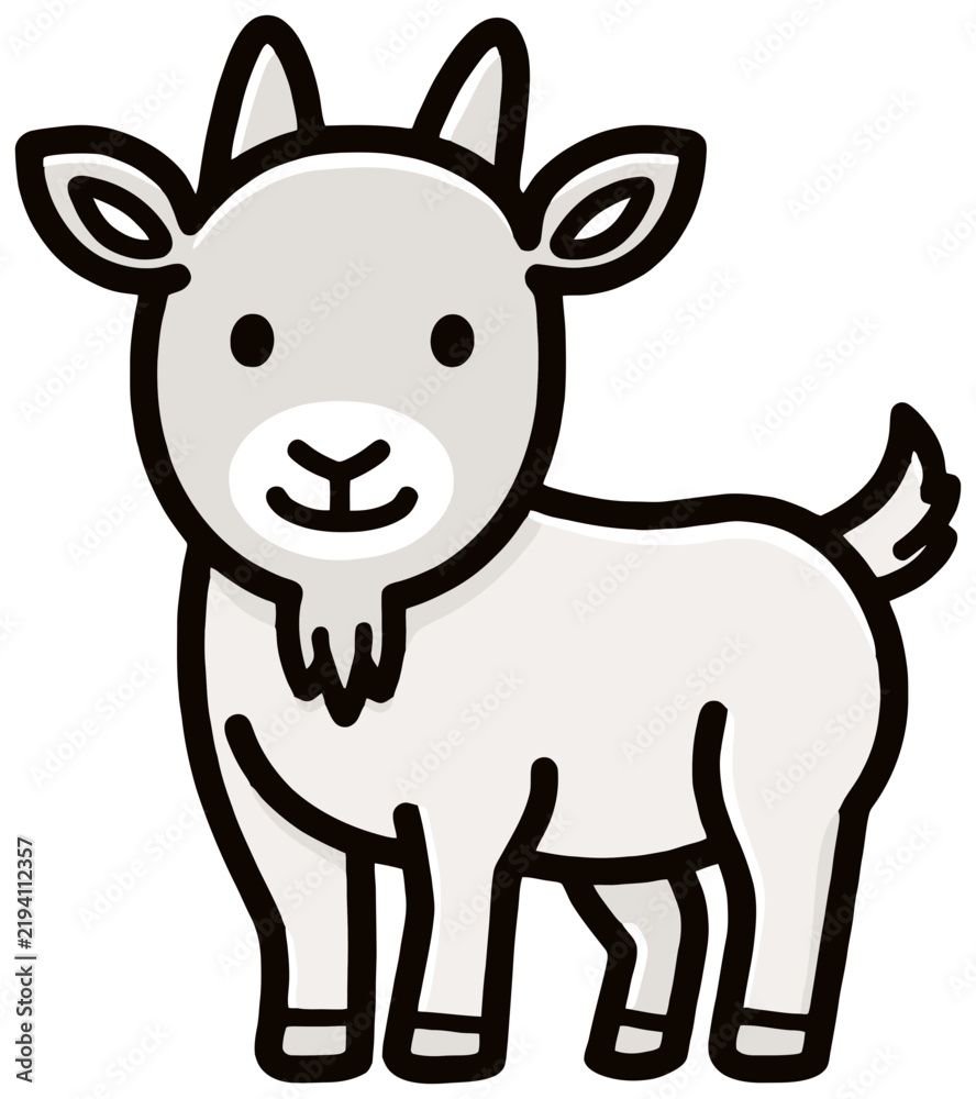 Fototapeta premium CuteGoat Standing Front View
