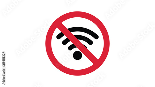 No Wi-Fi wireless signal prohibited icon