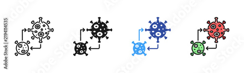 Bild auf Leinwand Viral Mutation icon set multiple style collection