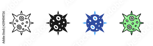 Foto Virus Particle icon set multiple style collection