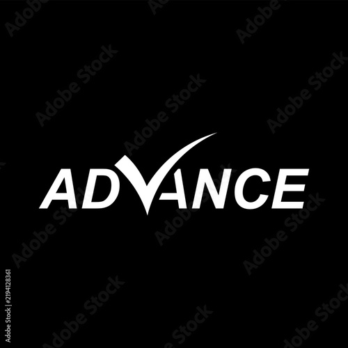 Advance logo design, typography text advance logo symbol vector, word mark advance graphic concept