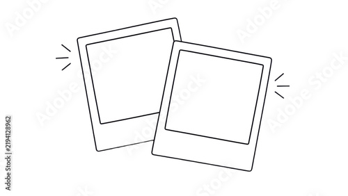 Two blank instant photo frames isolated on transparent background
