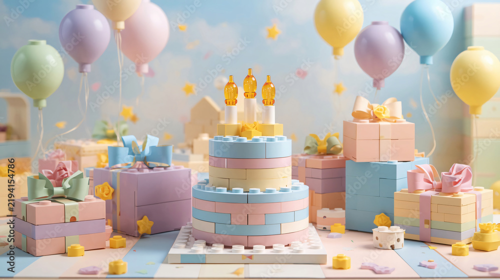 Fototapeta premium Lego outdoor birthday cake