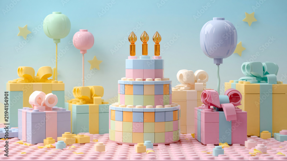 Fototapeta premium Lego birthday cake