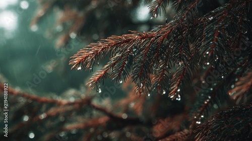 Raindrops on glass window with soft blurred natural background, peaceful rainy weather atmosphere, water drops, moisture and condensation creating a calm monsoon season nature texture and serene outdo