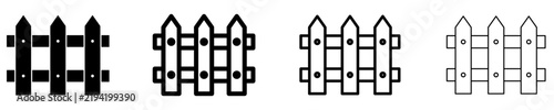 Obraz na plátne Picket fence solid glyph icon for garden boundary