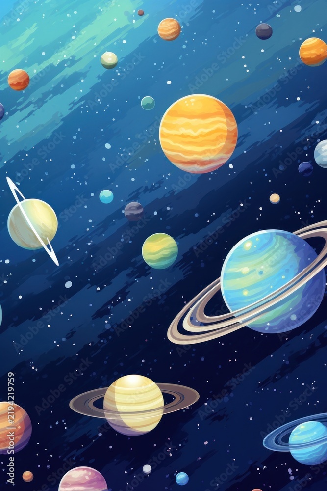 Fototapeta premium Cute wallpaper planet space backgrounds.