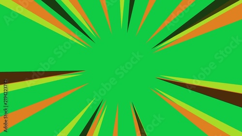 Green Orange and Brown Comic Book Speed Lines Zoom Effect Loop Background