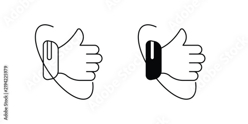 Like gesture set icon with white background vector stock illustration