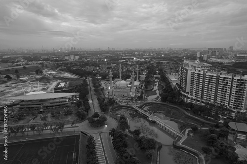 serene and majestic view of a mosque’s design