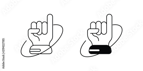 Promise gesture set icon with white background vector stock illustration